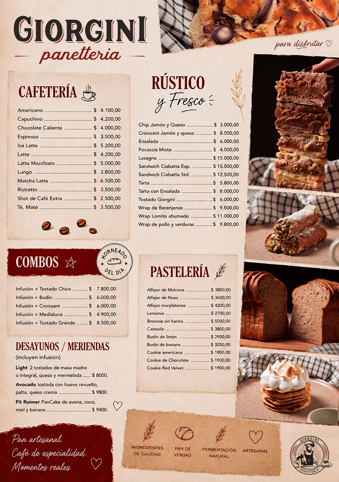 Menú Giorgini Panetteria